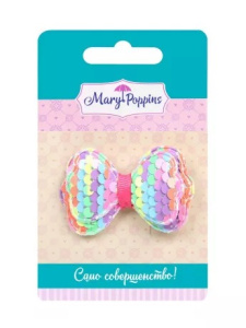 Зажим для волос, бантик /Радуга/ 8 см.