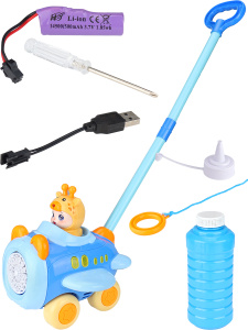 Каталка. Генератор мыльных пузырей /Паровозик/ 50 мл (Арт. МПЗ-0048), цвет синий