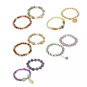 BERIOTTI Набор браслетов 2шт, пластик, стекло, d5,5см, 4 дизайна (10511010/200921/0153960/1, Китай)