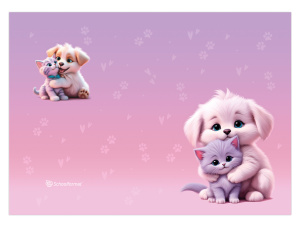 Клеенка д/уроков труда Schoolformat ОБНИМАШКИ 50х70 см ПВХ сирен. д/девочек