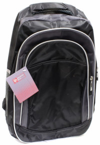 Рюкзак молодежный арт.44392 ЧЕРНЫЙ+СЕРЫЙ (44х31х13см, полиэстер, светоотраж. элементы, уплотн. лямки