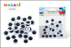 Набор для творчества №4 ПОДВИЖНЫЕ ГЛАЗКИ, 30 шт, диаметр 15 мм, ОПП-упаковка с европодвесом