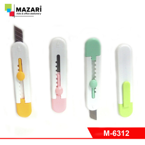 Нож канцелярский 93*19 мм, ширина лезвия 10 мм, ассорти 4 цвета, ОПП-упаковка