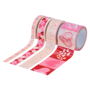 Клейкая лента декоративная Silwerhof Сердечки 899108 ассорти бумага (упак.:3шт)