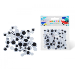 Набор для творчества №5 ПОДВИЖНЫЕ ГЛАЗКИ, 4 размера (d=8мм 20 шт, d=10 мм 20 шт, d=12 мм 10 шт, d=15