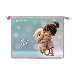 Папка д/тетрадей 1 отд. А5 Schoolformat ДЕВОЧКА И ПИТОМЦЫ мятный 230х195х50 мм молния сверху пластик