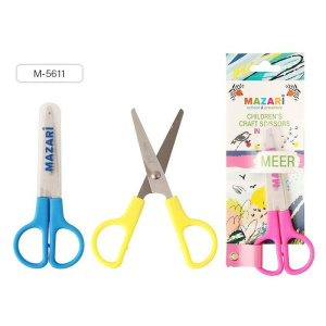 Ножницы детские MEER, 120 мм, лезвия из нержавеющей стали, закругленные концы, пластиковые ручки, ас