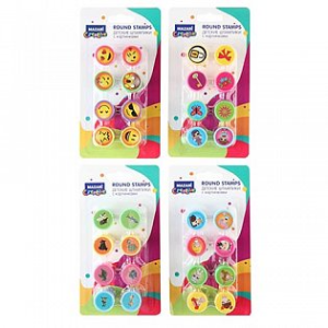 Штампик детский с картинками, размер 2,2х3 см, набор 8 шт, ассорти 4 набора, картинка штампа совпада