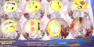 Мяч световой с наполнителем  6,5 см  /ЭМОДЖИ/ (12 шт в шоубоксе)  Арт. И-1291 кратно 12