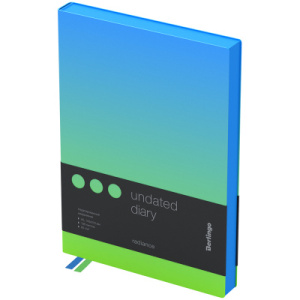 Ежедневник недатир. А5, 136л., кожзам, Berlingo /Radiance/, голубой/зеленый градиент UD0_93503 (1012