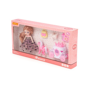 Кукла /Маша/ (16 см) на балу + аксессуары (5 элементов) (в коробке №3)