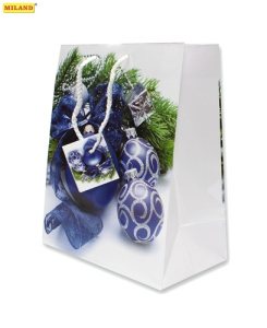 Пакет подарочный Красивые новогодние шары (M) ПП-6768