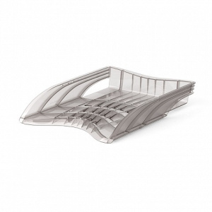 Лоток для бумаг пластиковый ErichKrause® S-Wing, Classic, дымчатый