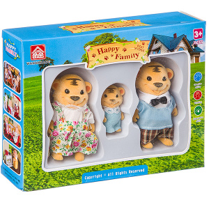 Игровой набор Happy Family фигурки зверюшек, семейка тигрят , BOX 19,2×15,2×4,5 см, арт.012-16D.