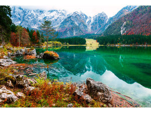 Алмаз мозаика (клас.) 30х40 см, с подр., с полн. заполн. (30цв) Изумрудное озеро (Арт. НД-0391)