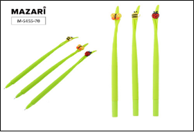 Ручка гелевая GREEN GRASS, СИНЯЯ, игольчатый пишущий узел 0,5 мм, цветной пластиковый корпус, сменны