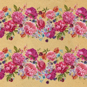 Бумага крафт Пионы арт.44738 (для сувенирной продукции в листах размером 100х70 см, немелованная, с 