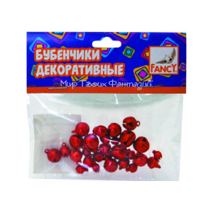 Бубенчики декоративные,30шт, 4 размера в наборе, 3цвета в ассортименте