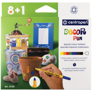 Набор маркеров для декорирования Centropen /Decor Pen 2738/ 09цв., пулевид, 1,5мм, картон. уп., евр.