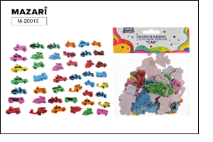 Декоративные элементы из EVA, CAR, на клеевом слое, микс цветов, ОПП- упаковка
