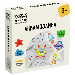 Аквамозаика ТРИ СОВЫ /Космическое приключение/, набор инструментов, трафареты, картонная коробка 12*