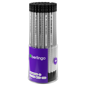 Карандаш ч/г Berlingo /Glow/ HB, черное дерево, круглый, заточен., с ластиком (10131010/260422/32152
