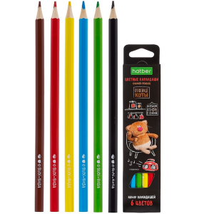 Карандаши цветные /ECO/ 6 цв.-Кофейные коты- заточен. в карт. короб. с европодвесом