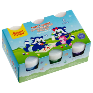 Краски пальчиковые классические Мульти-Пульти /Мои первые пальчиковые краски/, 6 цветов, 210мл, для 