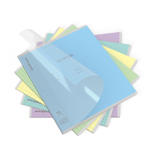 Тетрадь школьная ученическая с пластиковой обложкой на скобе ErichKrause® Классика CoverPrо ассорти,