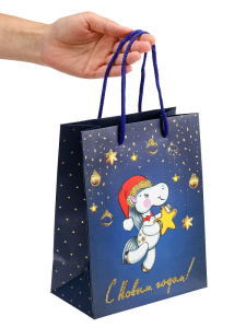 Dream cards Пакет подароч. мат.лам. глит 18х23х10 см (M) Лошадка со звездой, 190г(собс.раз) ППК-2423