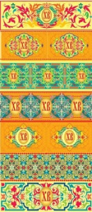 Пасхальная декоративная термоусадочная пленка на 7 яиц. Геометрический узор 2