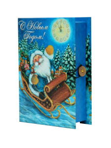 Подарочная коробка /ДЕД МОРОЗ В САНЯХ S/ арт.39269 (18*12*5см, из мелованного, ламин-го, негофр-го к