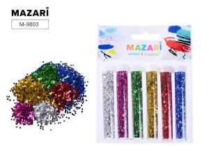 Набор блёсток декоративных, 6 цветов х 3 г, в пластиковых тубах, ОПП-упаковка с европодвесом