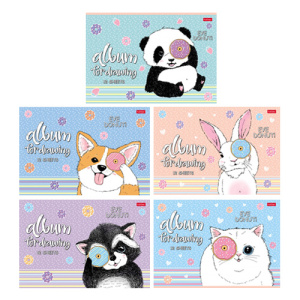 АЛЬБОМ для рисования 12л А4ф на скобе  серия  -Веселый пончик-