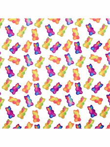 Упаковочная бумага Мармелад для сувенирной продукции в рулонах, мелованная с двух сторон, с полноцве