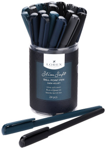 Ручка маслян. LOREX DARK VELVET SLIM SOFT синий 0,5 мм ассорти кругл. прорез. корп.