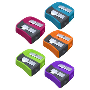 Точилка пластиковая Berlingo /Color Zone Duo/, 2 отверстия, для цветных и ч/г карандашей, блистер, а