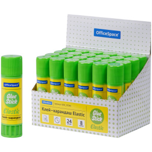 Клей-карандаш OfficeSpace /Elastic/, 08г, улучшенный, дисплей, ПВП