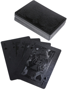 Карты игральные пластиковые чёрные Карта (54 шт.) ИН-4389