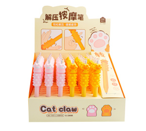 Ручка гелевая автоматическая PAW, СИНЯЯ, игольчатый пиш. узел 0.5 мм, пластиковый корпус, ассорти 2 