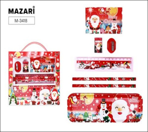 Набор канцелярский CHRISTMAS MOOD, в комплекте: 2 чернографитных карандаша (HB), ластик, линейка, то