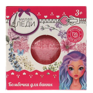 Бомбочка для ванны маффин_клубника в шоколаде, 130 г МИЛАЯ ЛЕДИ в кор.16шт