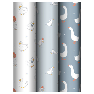 Упаковочная бумага глянц. 70*100см, MESHU /Goose set/, 80г/м2, ассорти 3 дизайна MS_66834