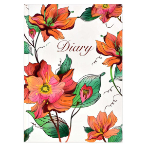 Ежедневник недатированный DIARY арт. 61457 ЦВЕТОЧНЫЙ МОТИВ / А5, 80 л., твёрдый переплёт, полноцветн