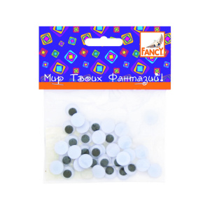 Глаза декоративные,d=10 mm, 36 шт.,п/п с е/подвесом