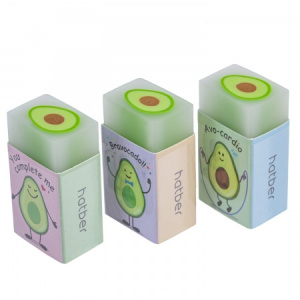 Ластик PVC Hatber Avocado  прямоугольный 30шт в картонной Дисплей-витрине