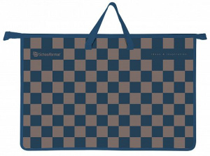 Папка д/труда с ручкой А3 Schoolformat ЧЕРЕДОВАНИЕ ЦВЕТОВ пластик 466х335х50 мм серо-син. универс.