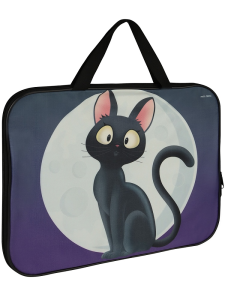 Папка детская А4 КОТ И ЛУНА (П-5224) с ручками, на молнии, печать на ткани