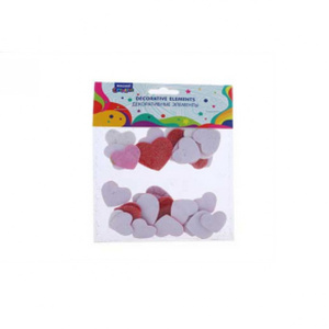 Декоративные элементы из EVA, HEART, на клеевом слое, микс цветов, ОПП- упаковка