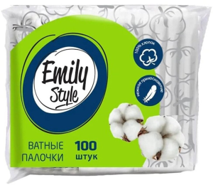 Ватные палочки Emily Style пакет 100шт с зиплоком (от 20 шт)